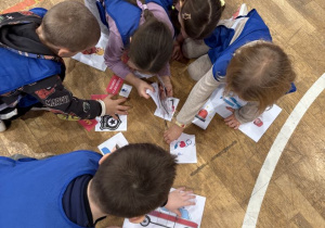 Dzieci układają elementy do odpowiednich atrybutów.