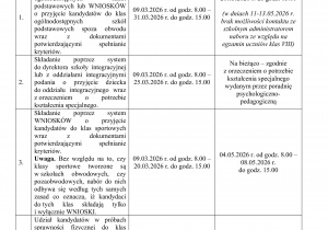 Zarządzenie w sprawie rekrutacji