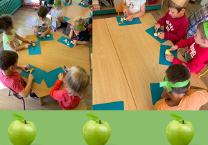 Dzieci kroją jabłka.