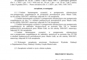 Rozporządzenie w sprawie rekrutacji