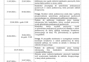 Rozporządzenie w sprawie rekrutacji -ciąg dalszy